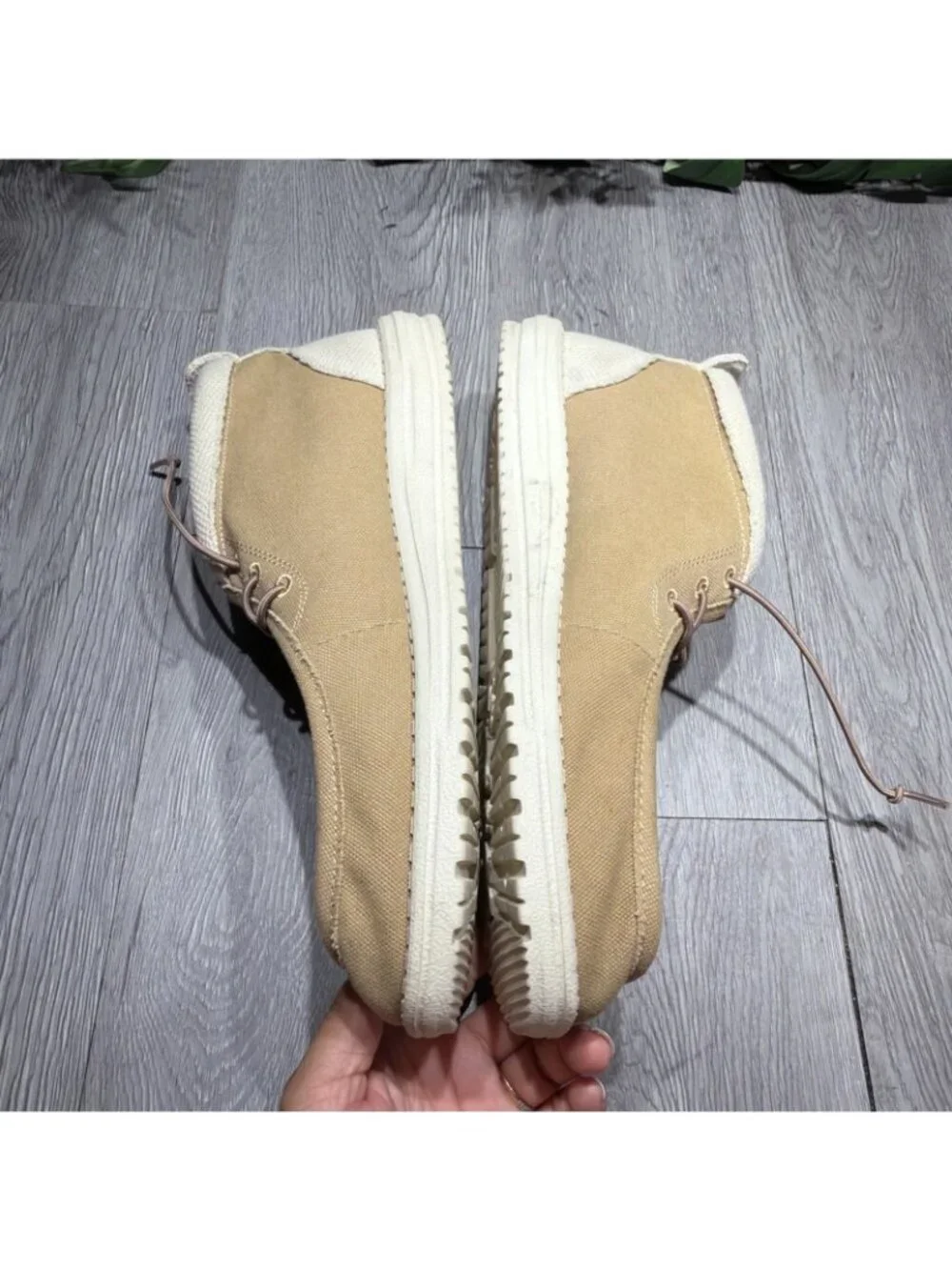 Hey Dude Wally Mid Salt N Stone Casual Boots Shoes Tan White Mens Size 14